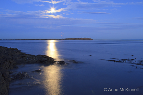 Moonrise over Trial Island