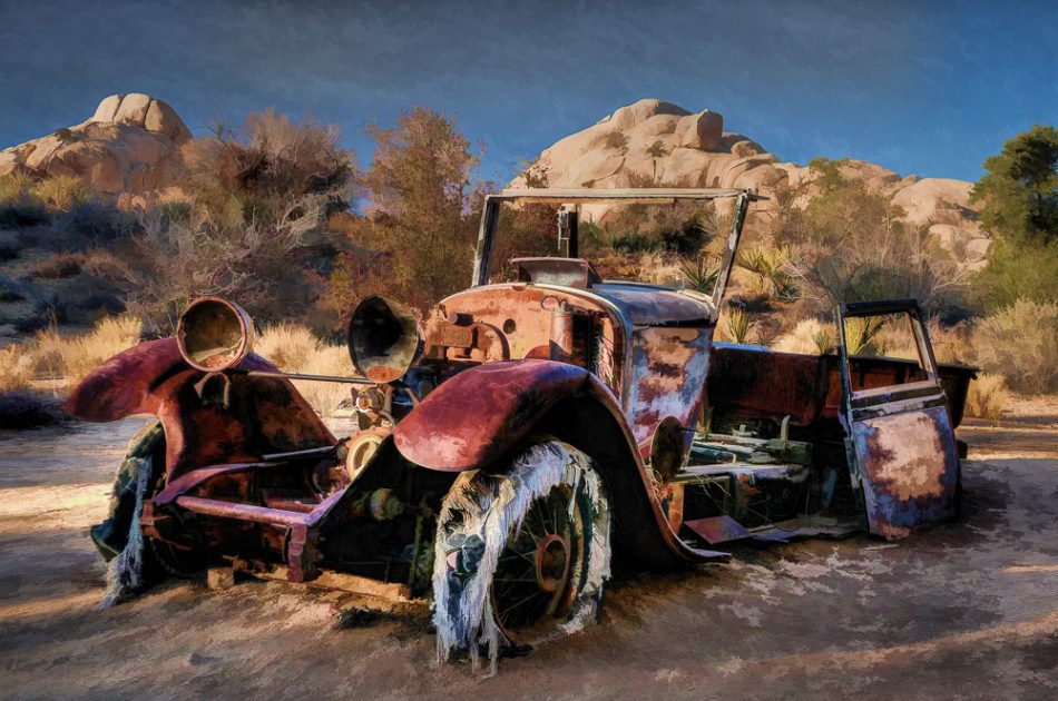 Abandoned car in Joshua Tree National Park by Anne McKinnell