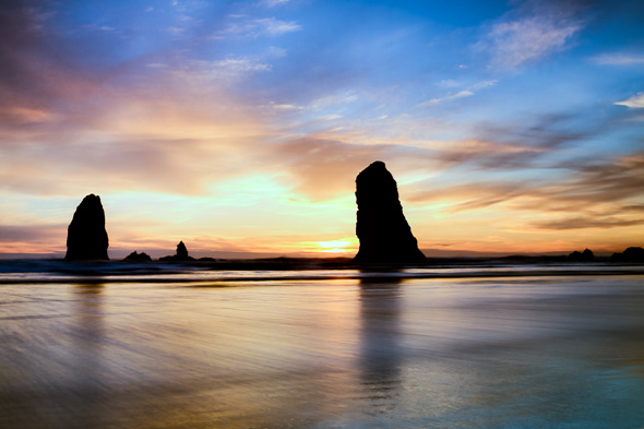 Cannon Beach, Oregon, at sunset by Anne McKinnell