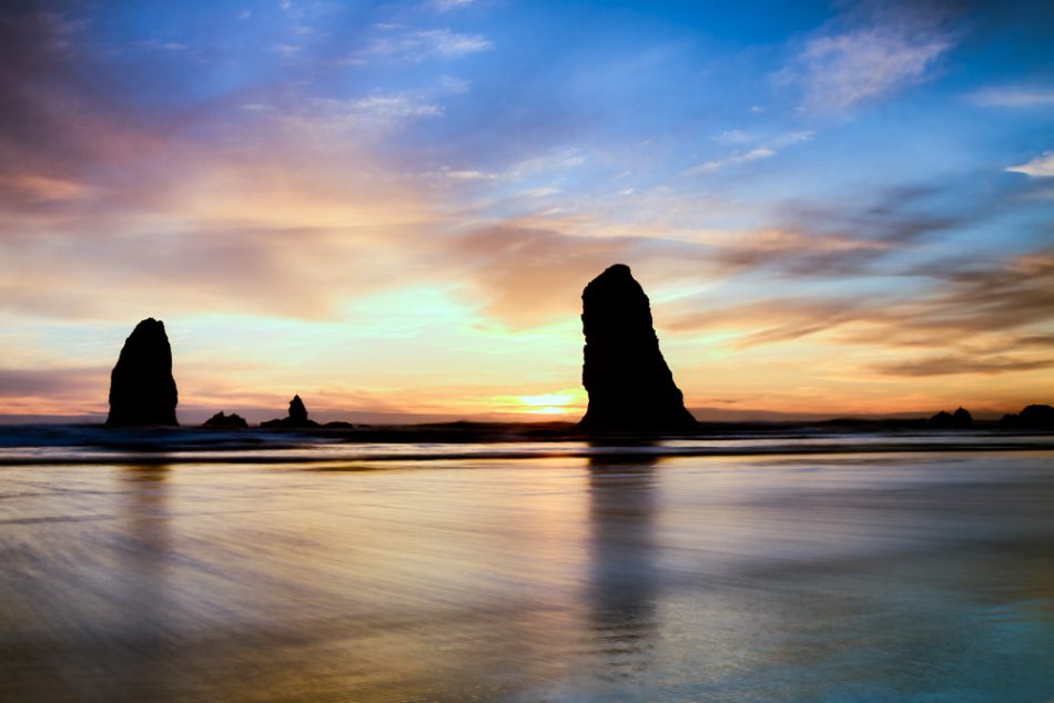 Cannon Beach, Oregon, at sunset by Anne McKinnell