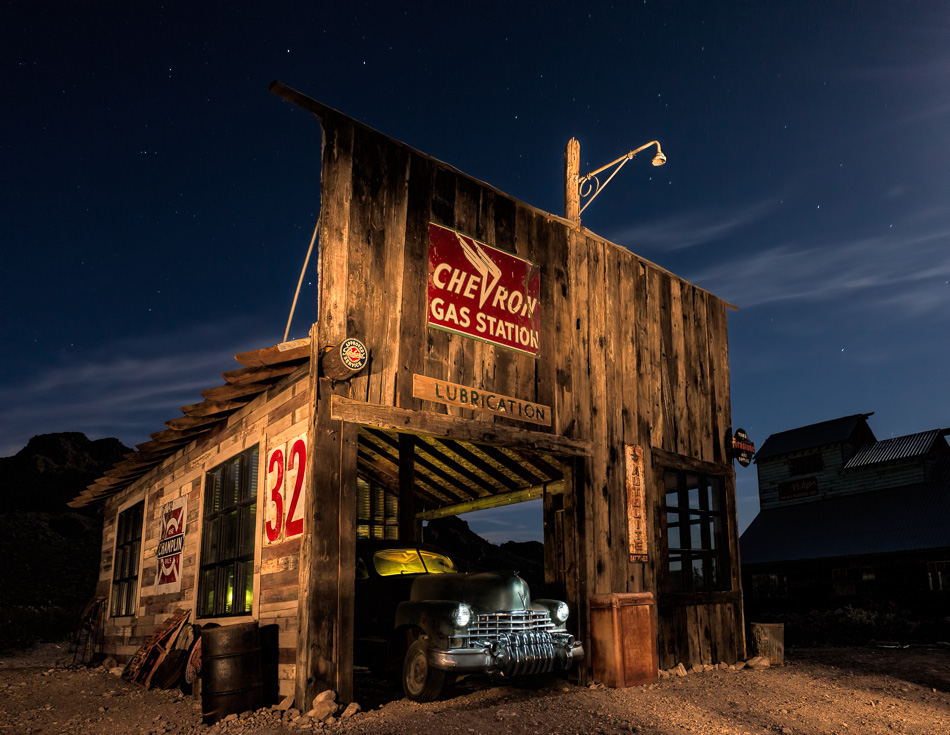 NELSON GHOST TOWN IN EL DORADO CANYON, NEVADA I experimented with some light painting techniques in this abandoned gas station. It was a ton of fun! Read the story behind the image today on the blog: http://annemckinnell.com/2014/05/08/light-painting-ghost-town/