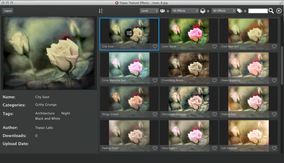 Effect Grid View Browser