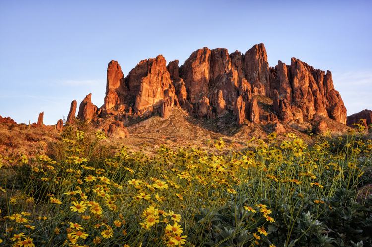 The Superstition Mountains in Lost Dutchman State Park, Arizona.