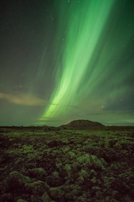 Northern Lights over Lava Field by Anne McKinnell